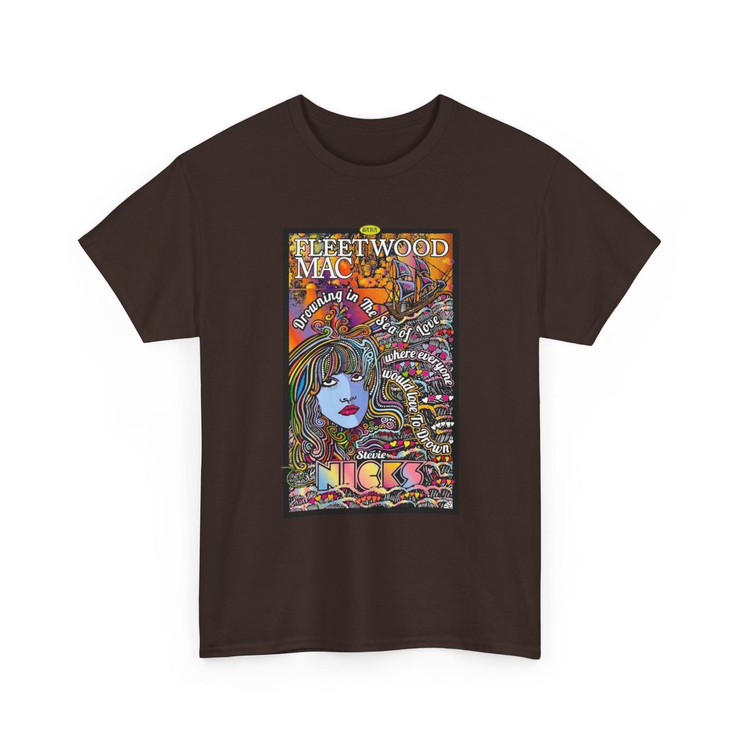 Fleetwood Mac T-shirt graphic vintage art 70s Unisex Heavy Cotton Tee