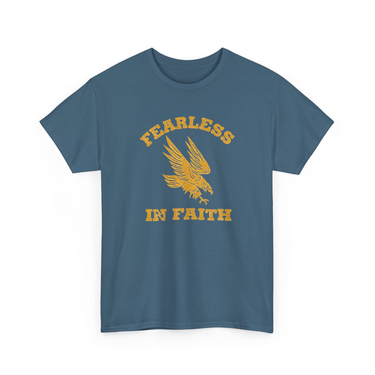 Fearless In Faith Retro Graphic T Shirt Men's Heavy Cotton Tee - Quality - Modern True to Size