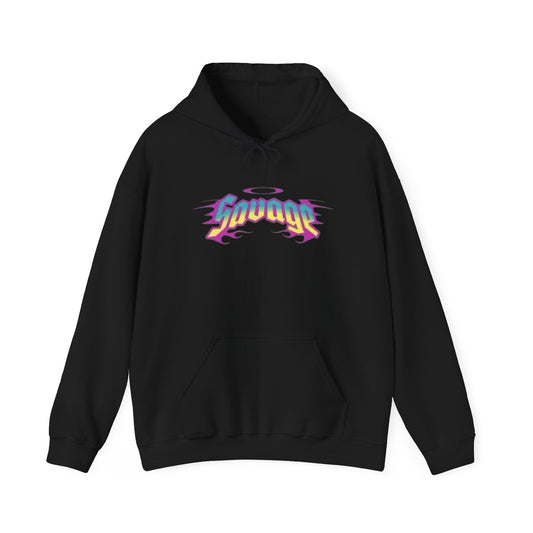Savage Vintage Logo Graphic Hoodie Unisex Heavy Blend™ Hooded Sweatshirt