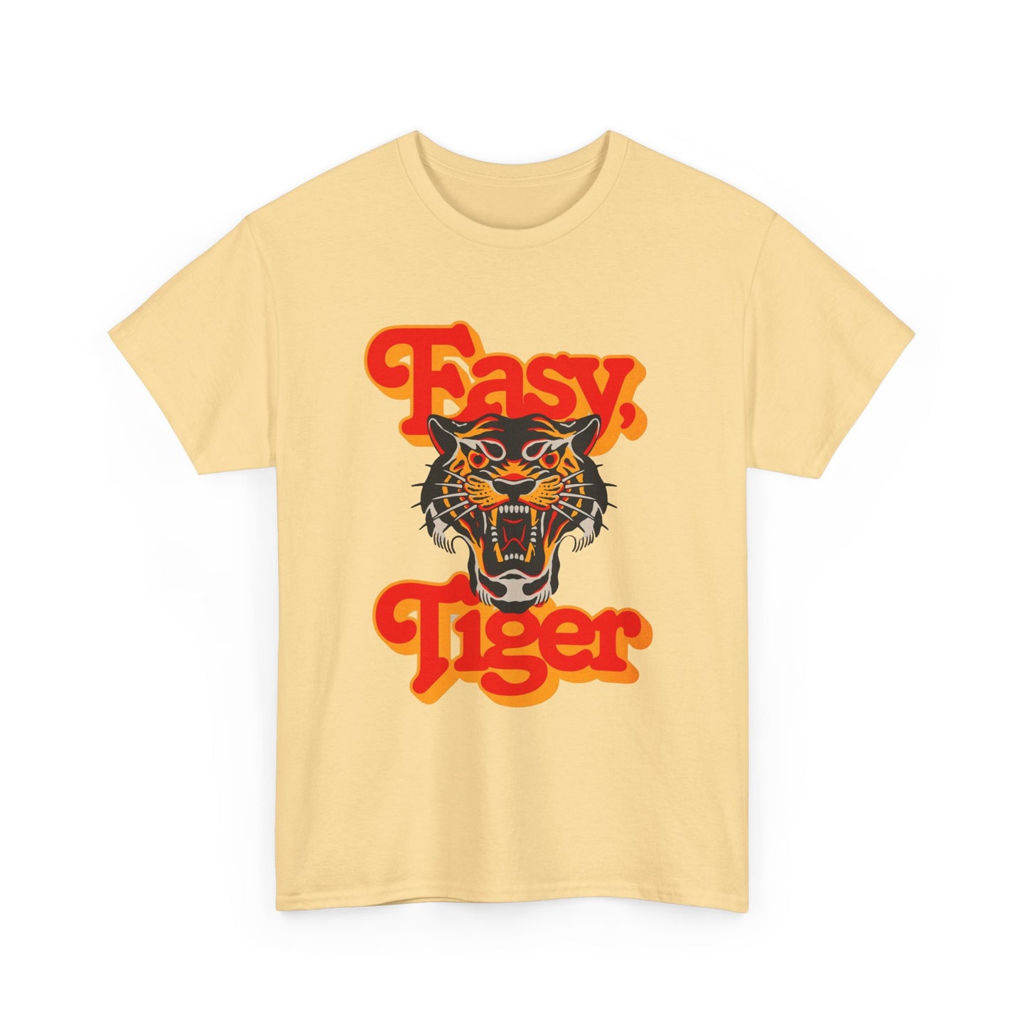 Easy Tiger Retro 70's Classic Graphic T Shirt Regular Men's Heavy Cotton Tee
