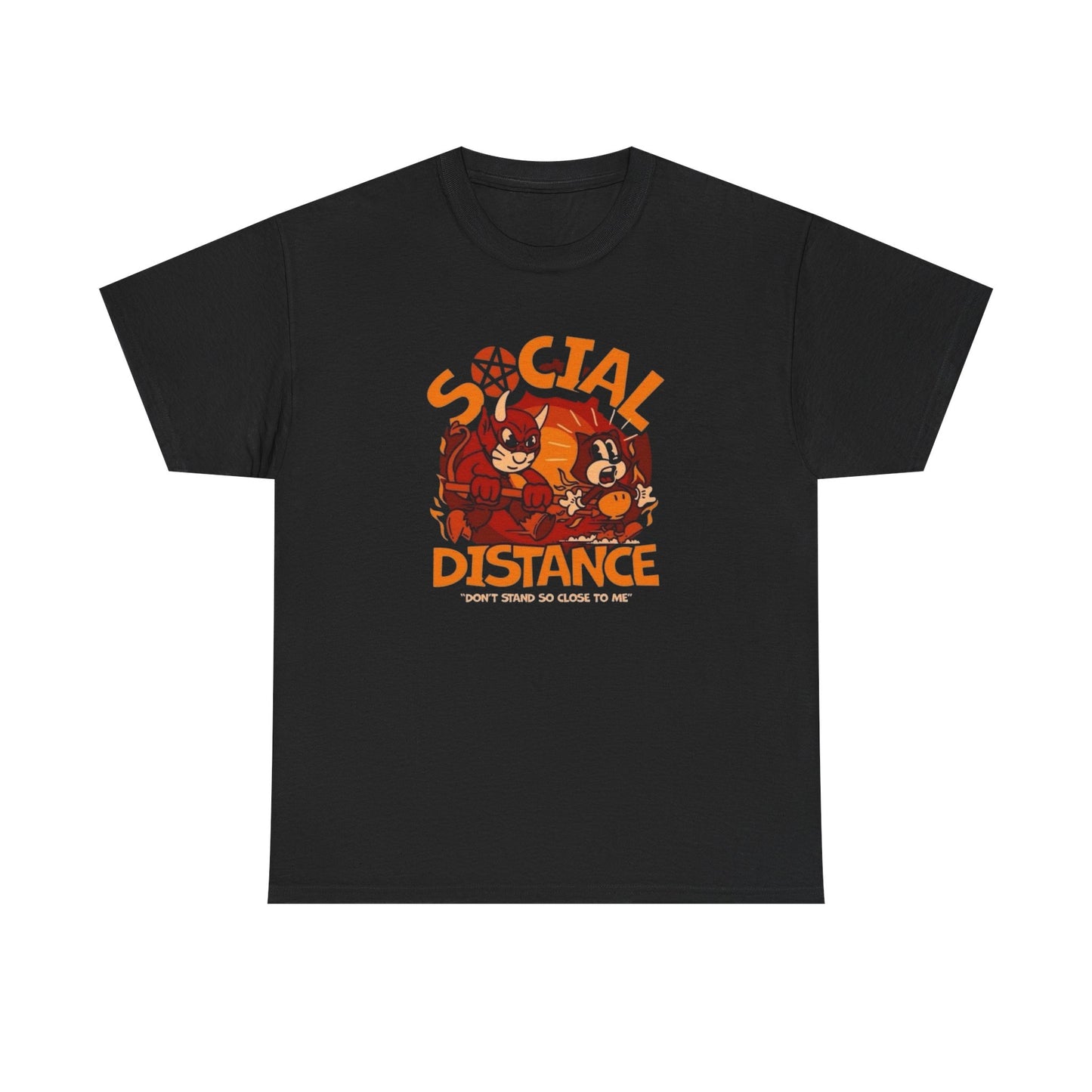 Social Distance Graphic T-Shirt Unisex Heavy Cotton Tee NEW