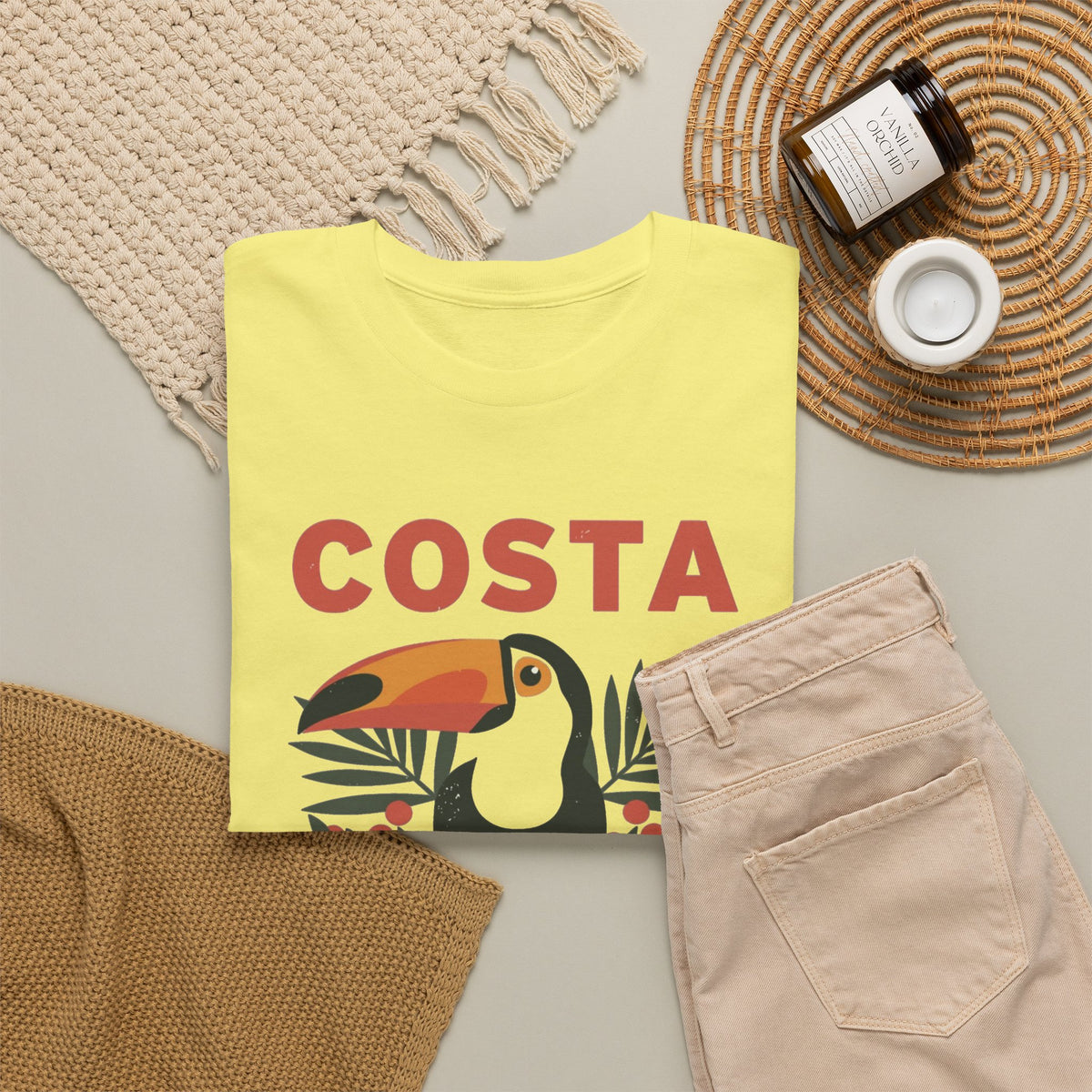 Costa Rica Graphic T Shirt Retro 80's Men's Heavy Cotton Tee