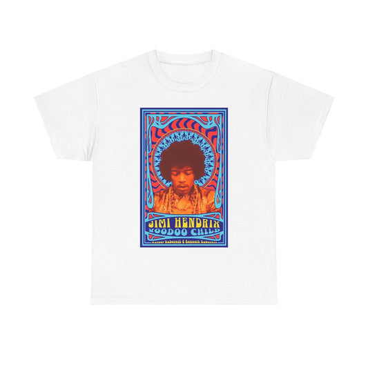 Jimi Hendrix Tshirt Vintage Voodoo art graphic album Unisex Heavy Cotton Tee
