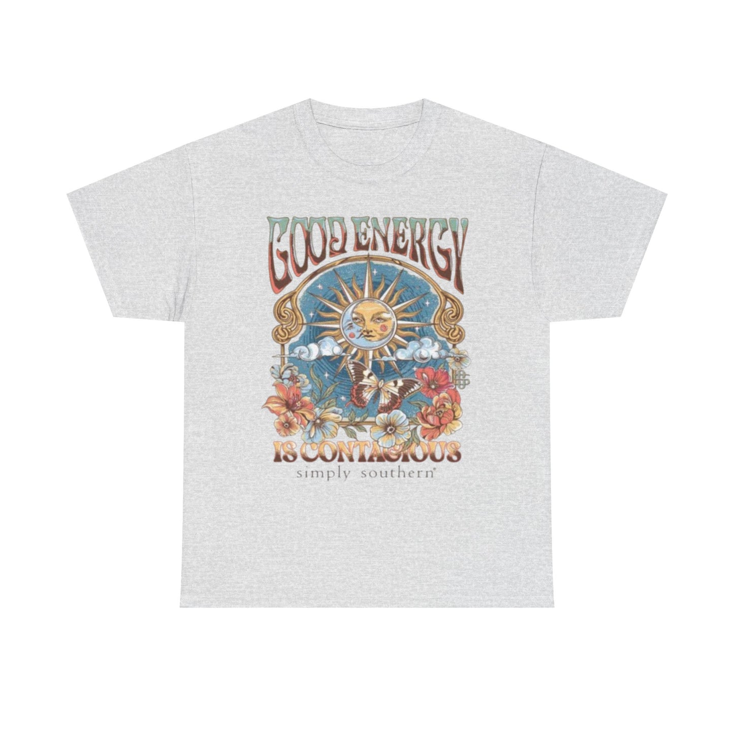 Good Energy Is Contagious Graphic T-Shirt Unisex Heavy Cotton Tee Gift NEW