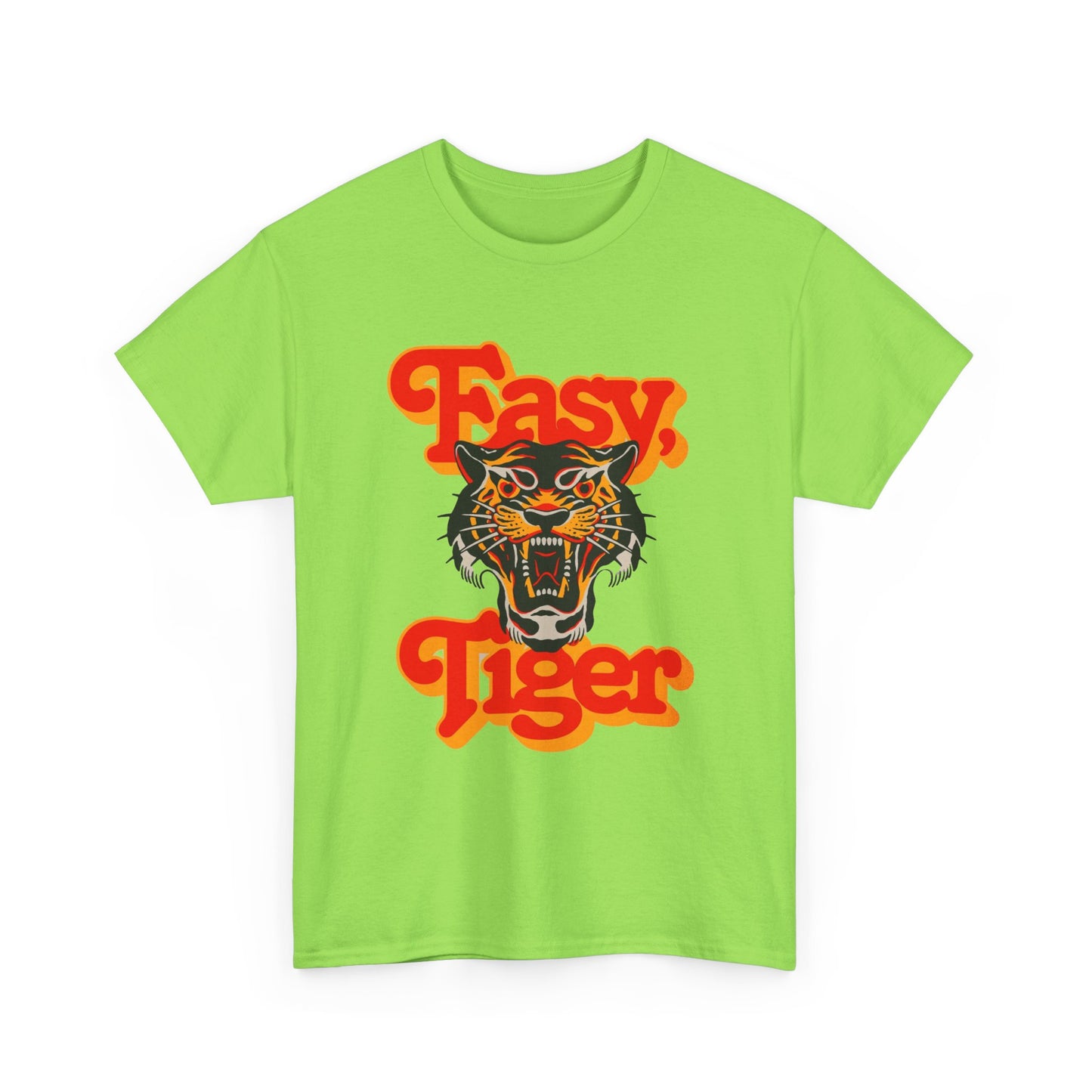 Easy Tiger Retro 70's Classic Graphic T Shirt Regular Men's Heavy Cotton Tee