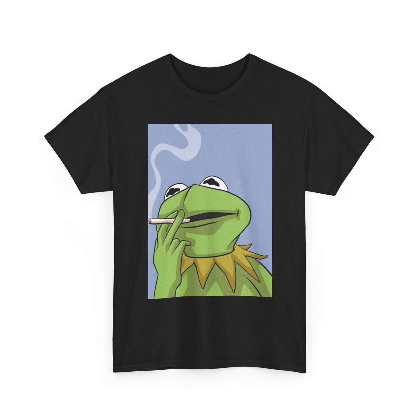 Kermit The Frog T Shirt Funny Cigarette Graphic Unisex Heavy Cotton Tee