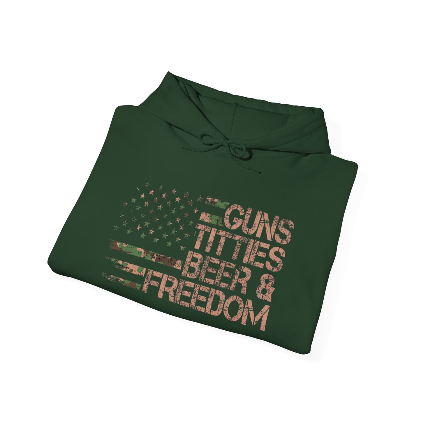Guns Beer And Freedom Graphic Hoodie Heavy Blend Sweatshirt NEW