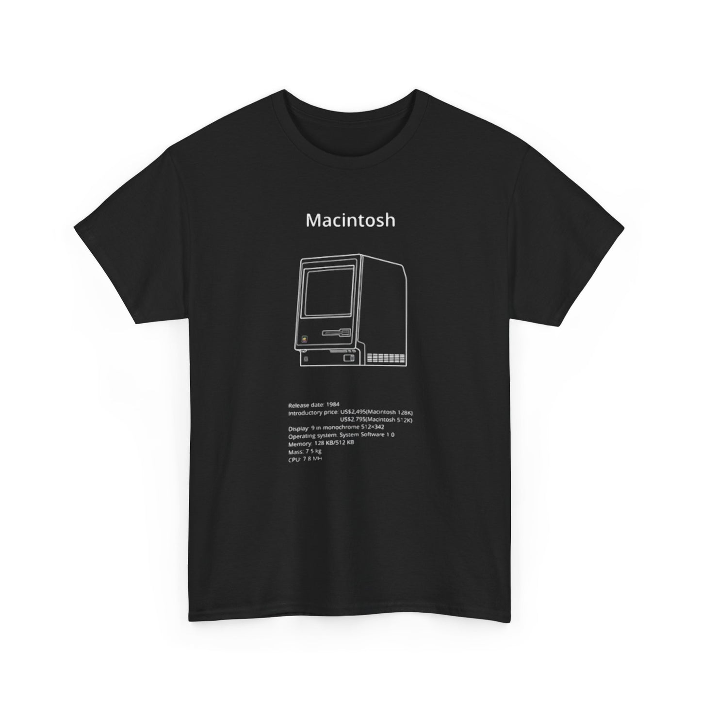 Macintosh Computer Graphic T Shirt Retro Tech Unisex Heavy Cotton Tee