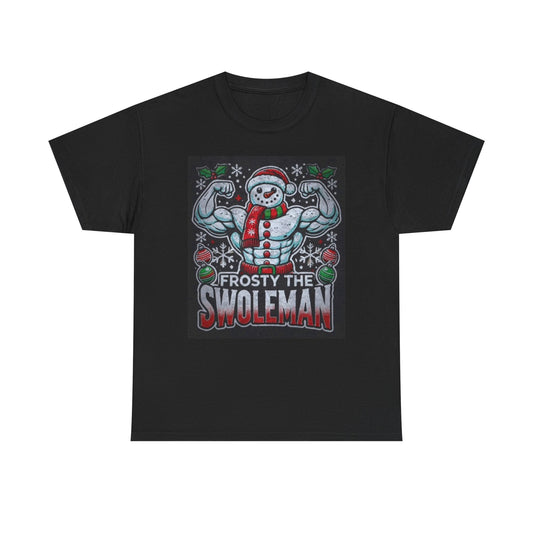 Frosty The Swoleman Graphic T Shirt Funny Christmas Unisex Heavy Cotton Tee