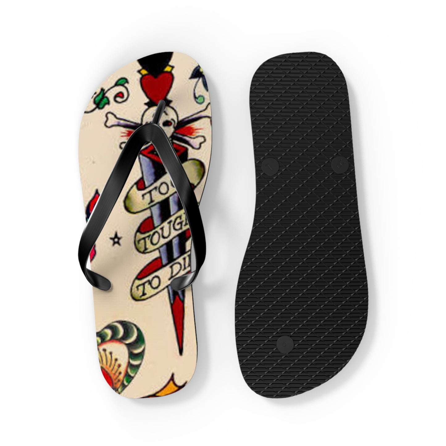 Sailor Jerry Tattoos Sandals, Beach Shoes, Vacation Flip Flops, Pool Slides