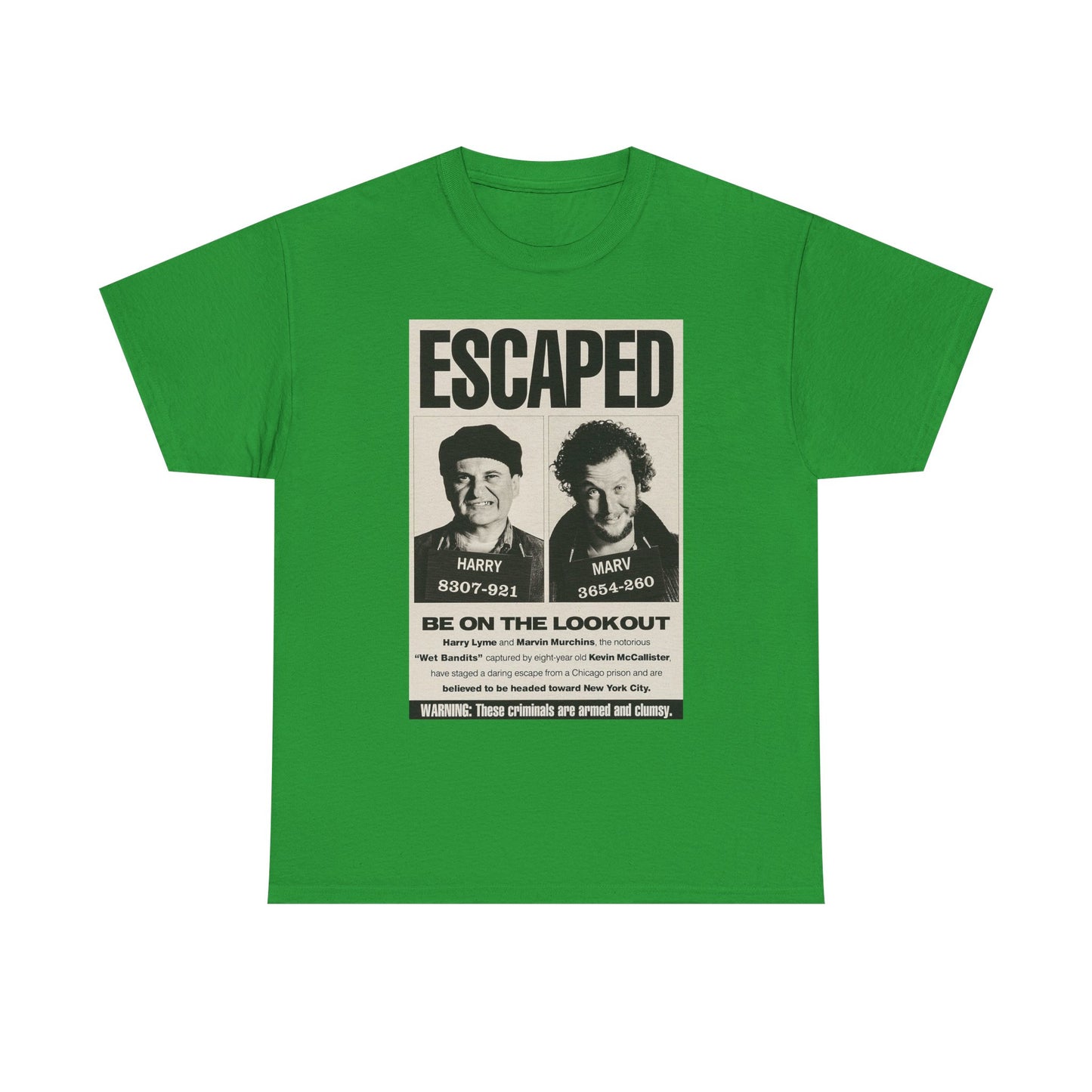 Escaped Poster Graphic T Shirt Home Alone Christmas Funny Holidays Tee