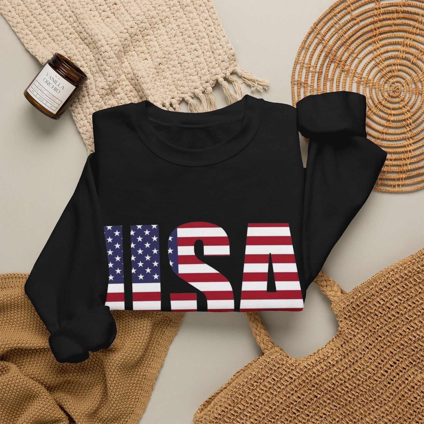 USA American Flag Retro Sweater NEW Unisex Heavy Blend™ Crewneck Sweatshirt