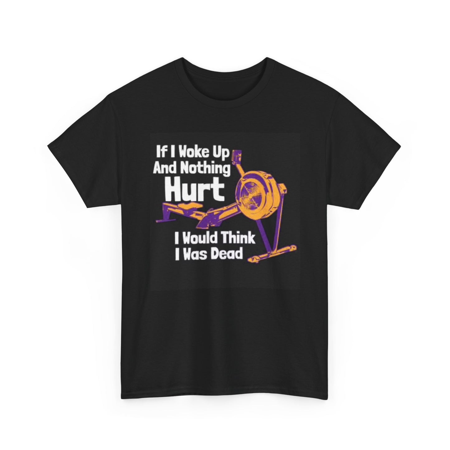 Rowing Machine T Shirt Funny GYM Workout Graphic Unisex Heavy Cotton Tee