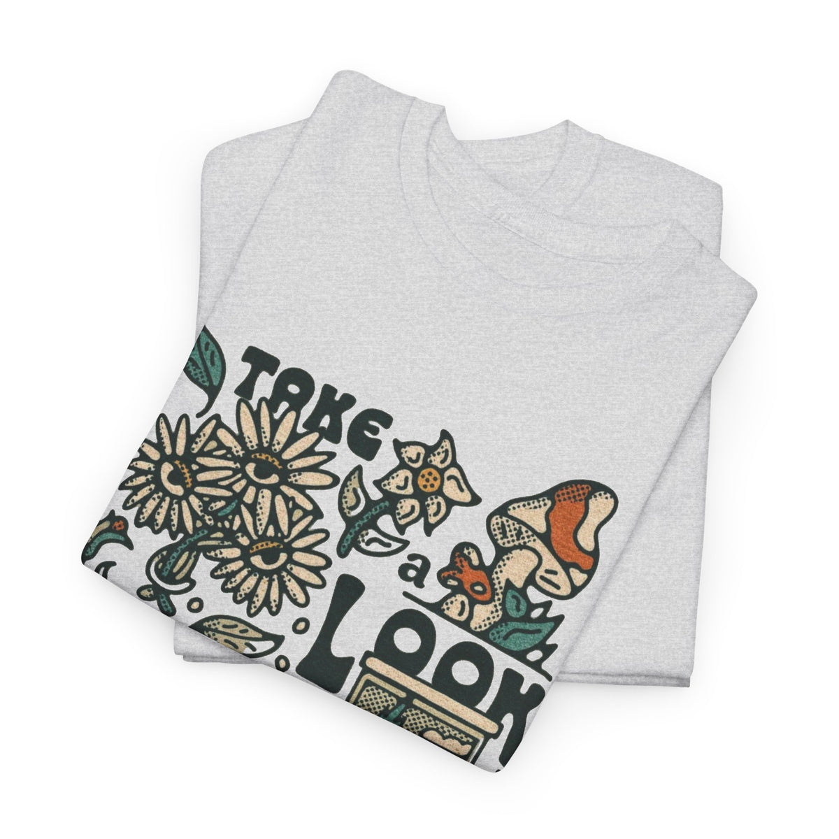 Take A Look Outside Graphic T Shirt Men's Retro Heavy Cotton Tee