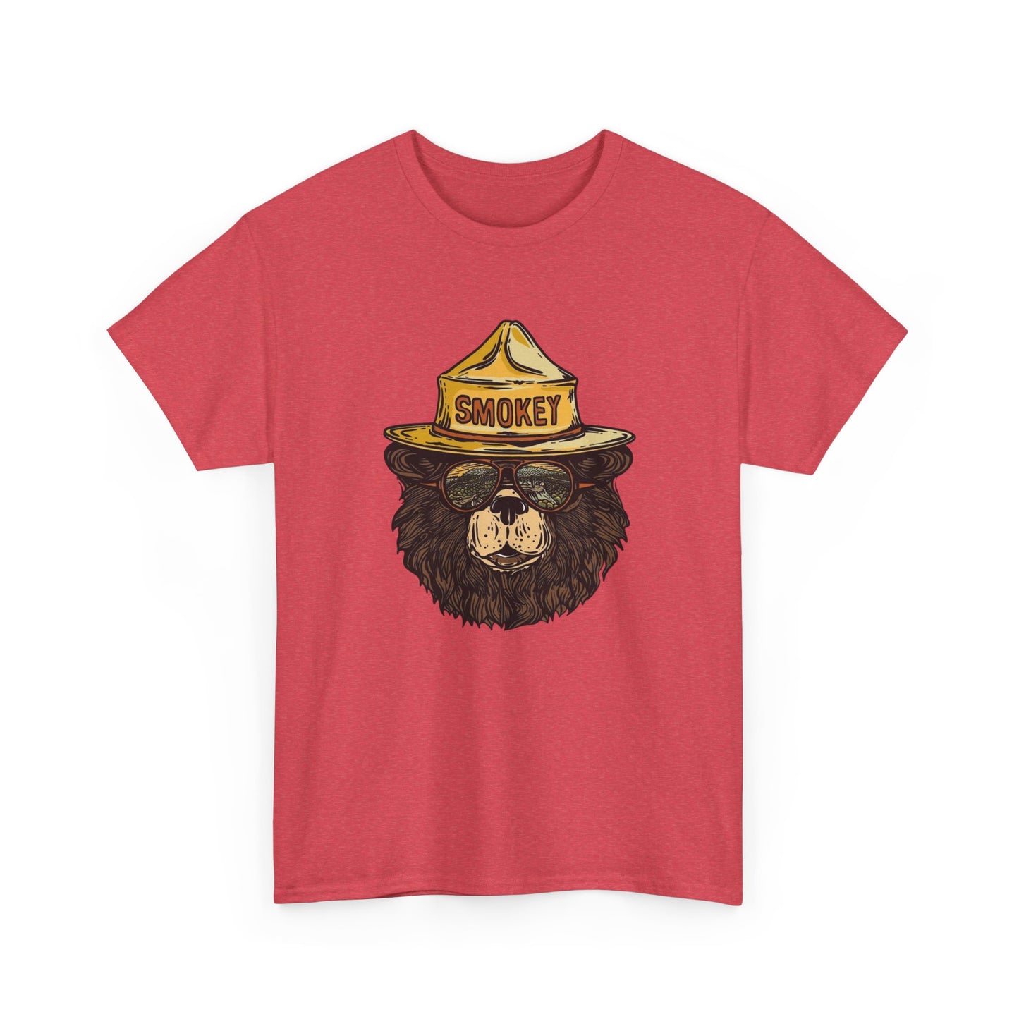 Smokey The Bear Outdoors Retro Graphic T Shirt Unisex Heavy Cotton Tee