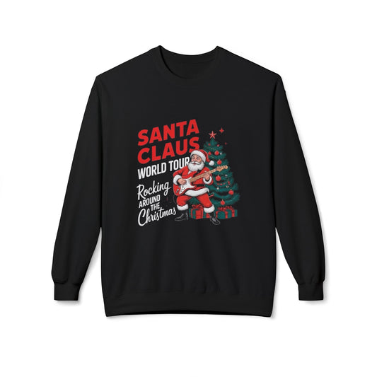 Santa Clause World Tour Unisex Midweight Softstyle Fleece Crewneck Sweatshirt