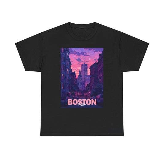 Boston Skyline T Shirt BRAND NEW Apparel Unisex Heavy Cotton Tee