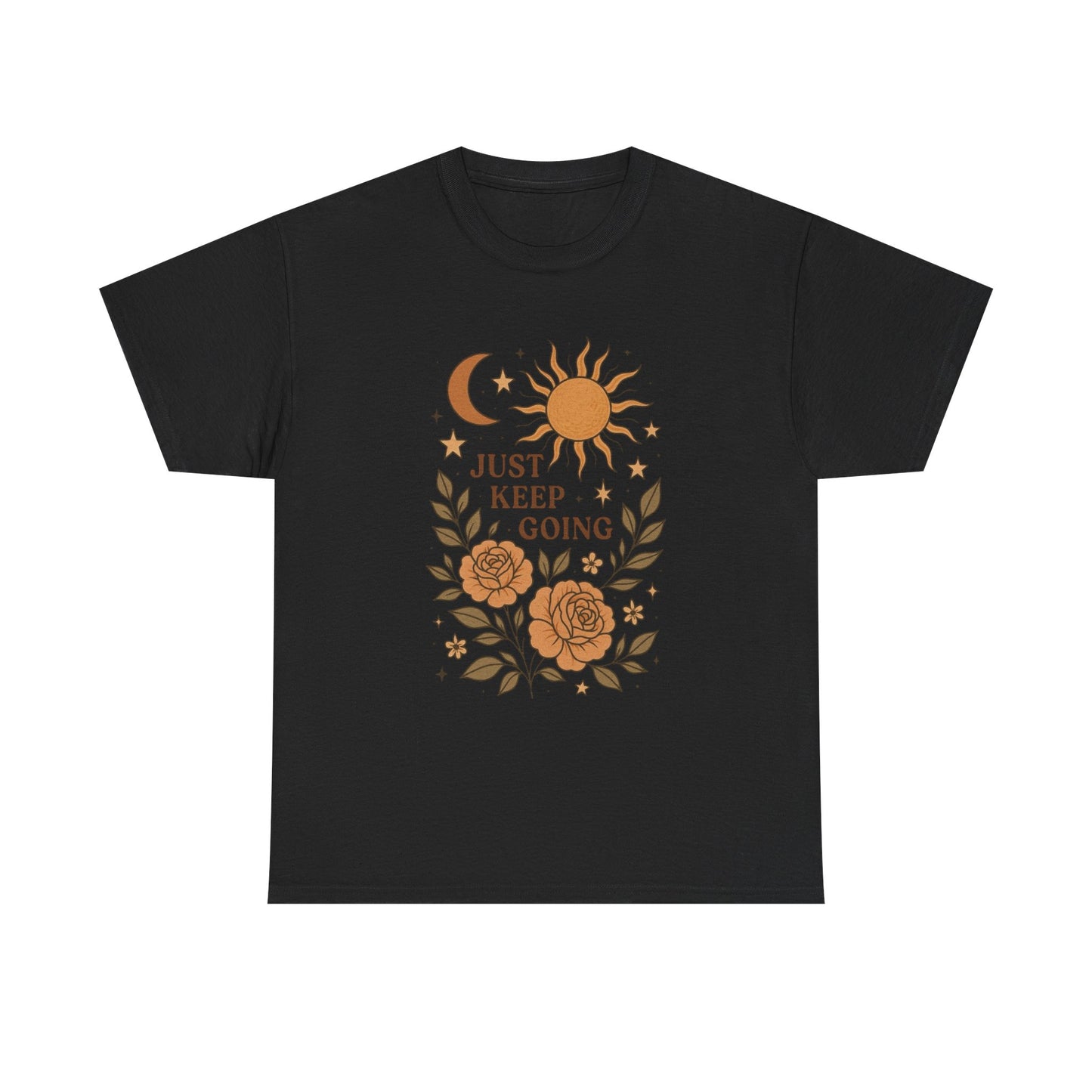 Just Keep Going Graphic T Shirt NEW ADULT Unisex Heavy Cotton Tee