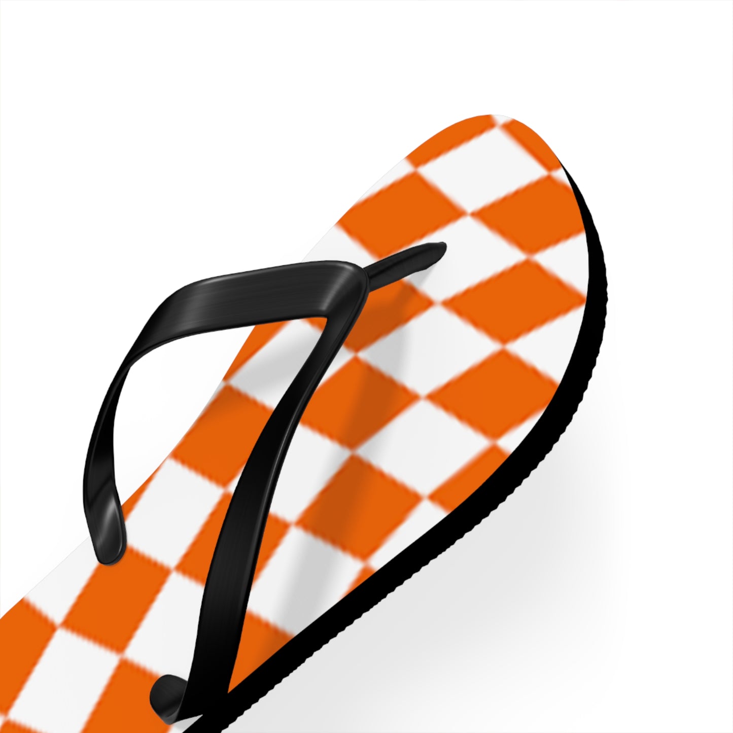 Orange Checkered Wavy Sandals, Beach Shoes, Vacation Flip Flops, Pool Slides