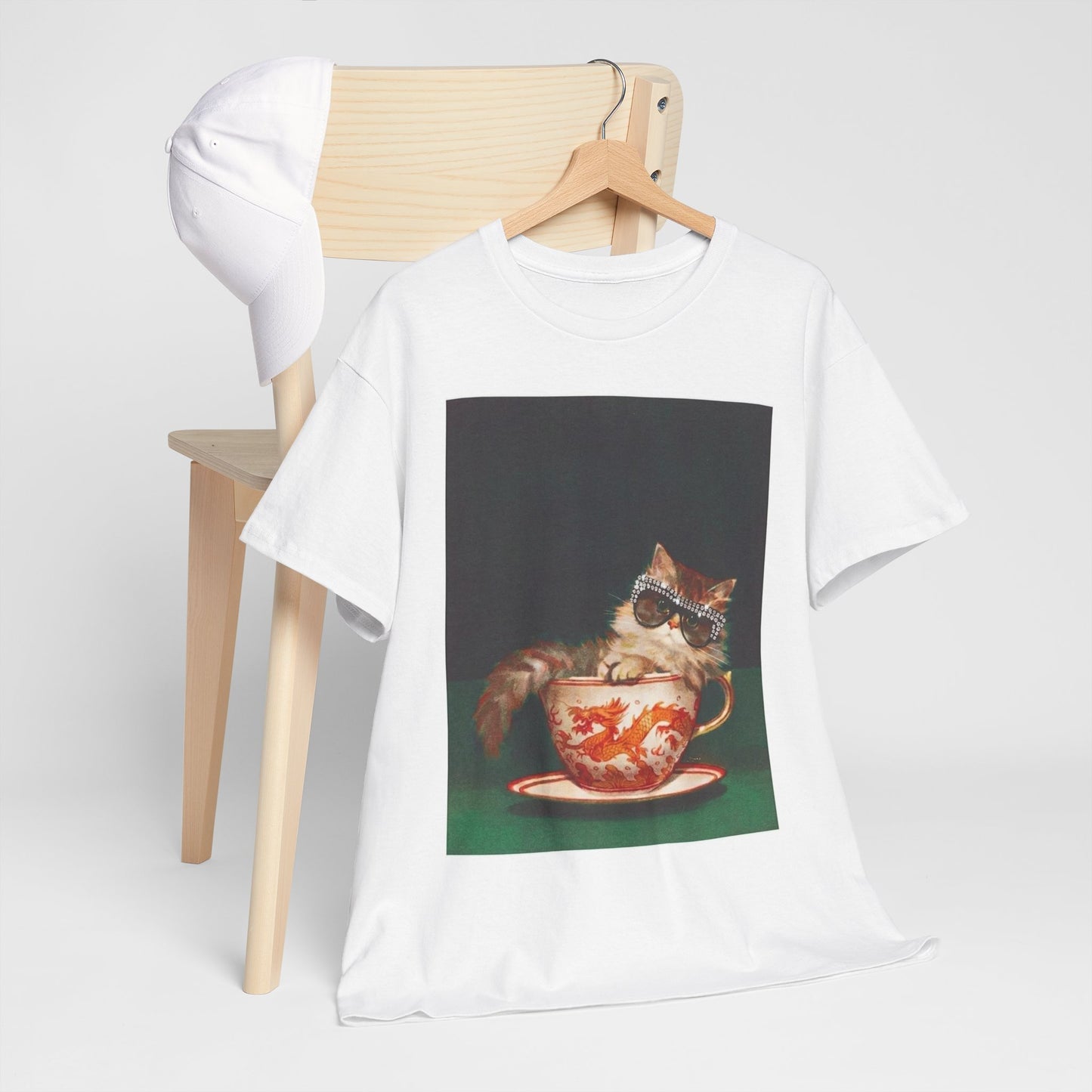 Cat in Tea Cup Graphic T Shirt