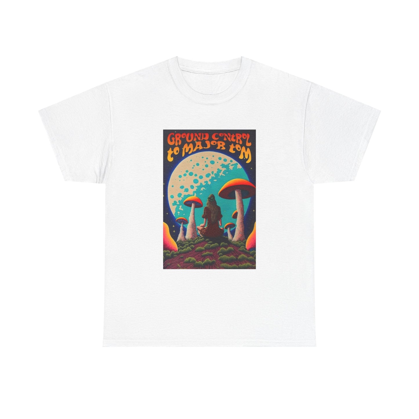 Trippy Mushroom Hunter Tshirt Mystical Vibe Unisex Ground Control To Major Tom