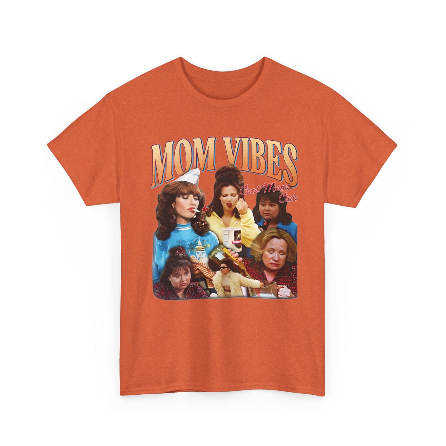 Mom Vibes Retro Graphic T Shirt Vintage Womens Funny 90s Cotton Tee
