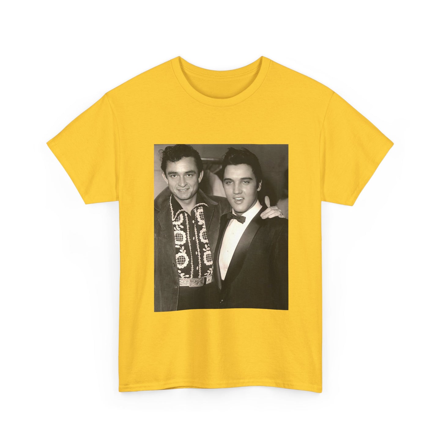 Elvis And Johnny cash shirt vintage graphic art black and white Heavy Cotton