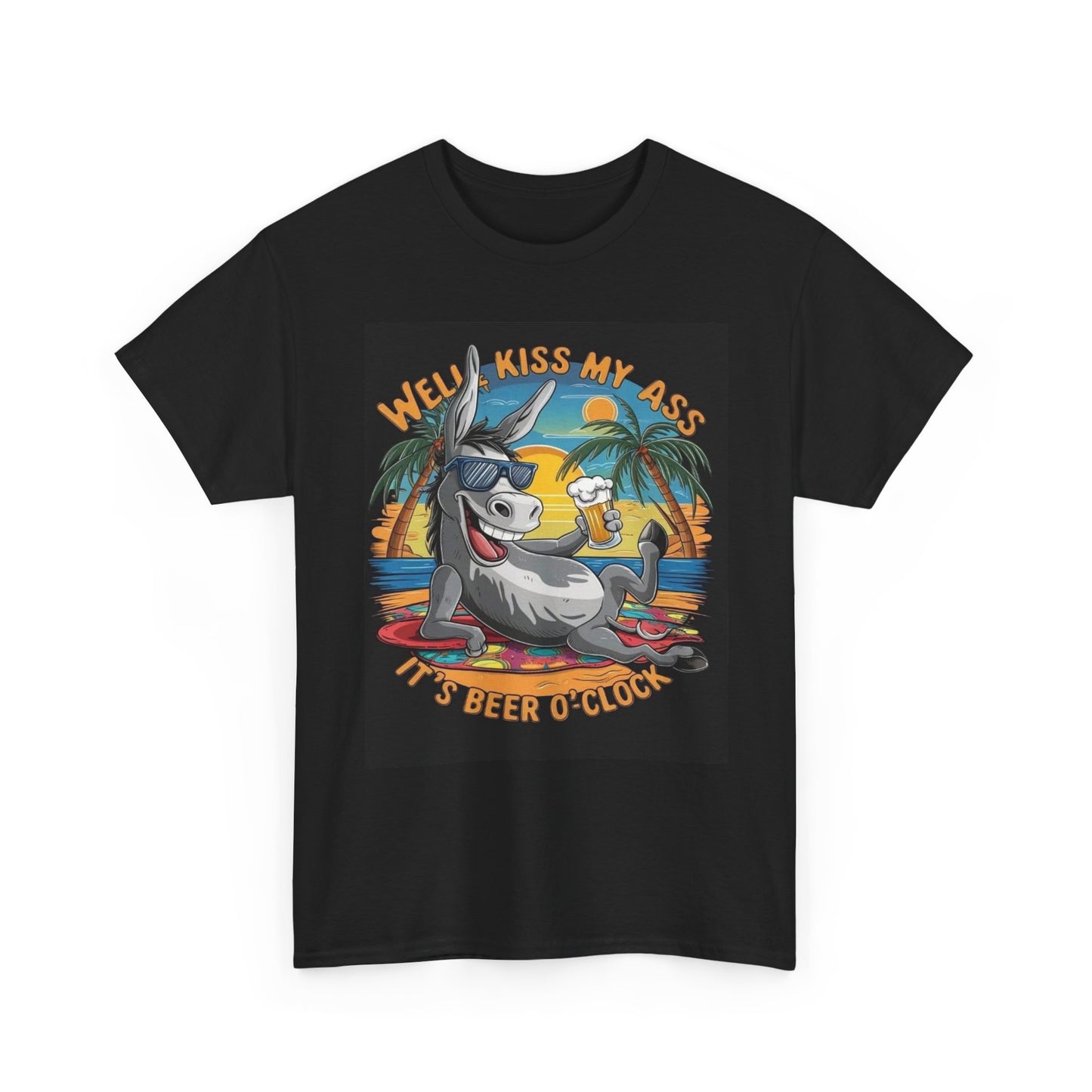 Its Beer O Clock Graphic T Shirt Funny Unisex Heavy Cotton Tee