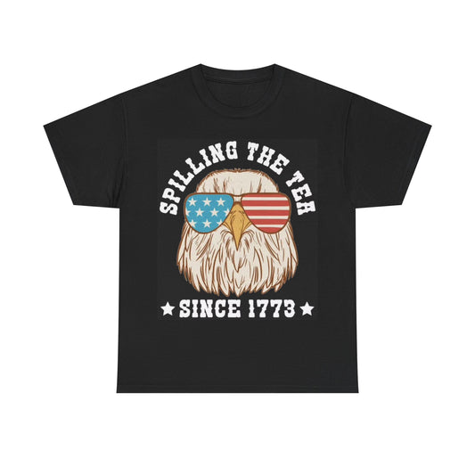Boston Tea Party Tshirt America Flag 1776 USA Freedom Unisex Heavy Cotton Tee