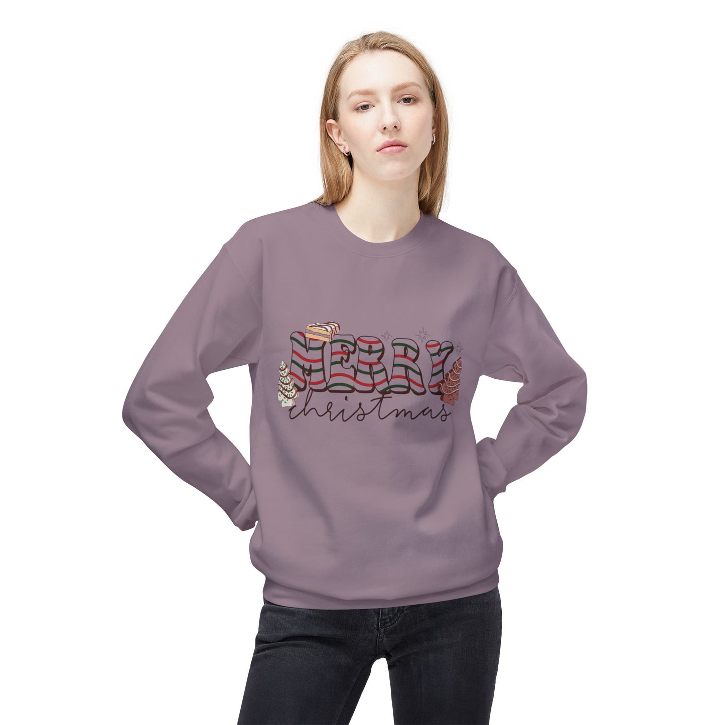 Christmas Tree Cakes Sweater Funny NEW Unisex Fleece Crewneck Sweatshirt