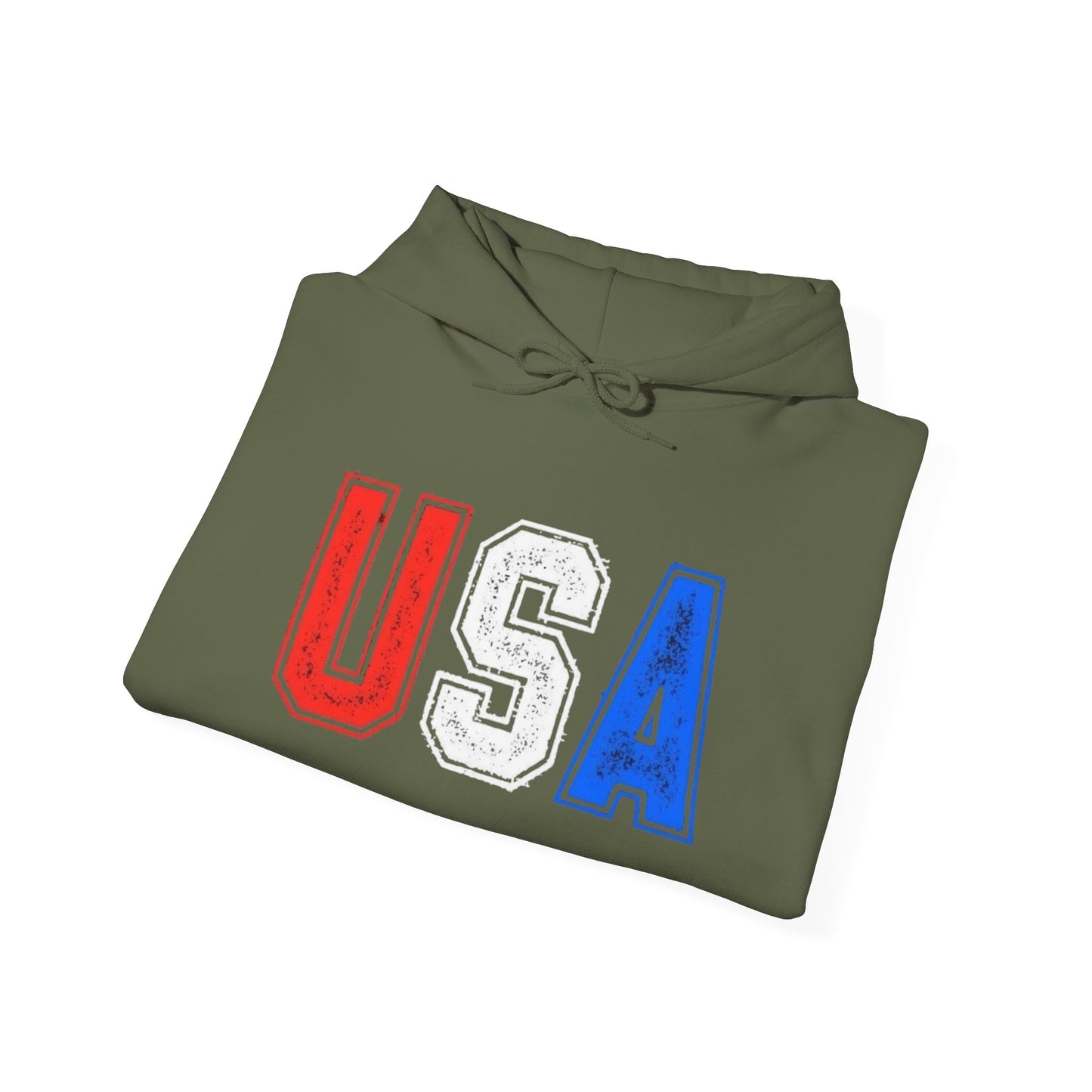 USA Red White And Blue Graphic Hoodie Unisex Heavy Blend™ Hooded Sweatshirt