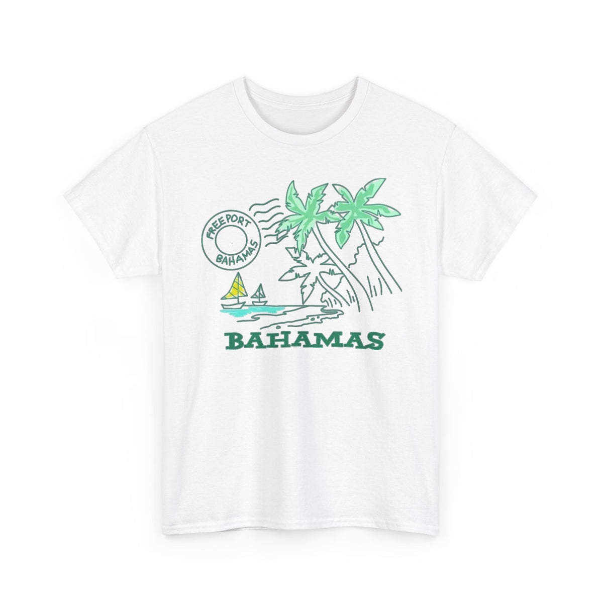 Bahamas Palm Tree Island Graphic T-Shirt Men's Graphic Tee
