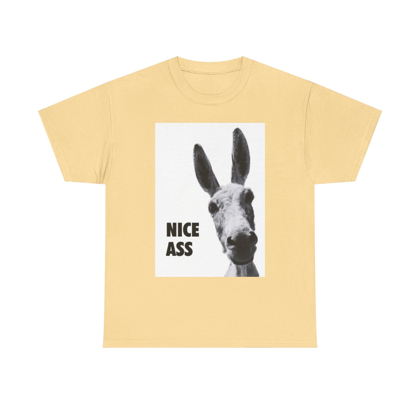 Nice Ass T Shirt Funny Donkey Animal Jokes Comedy Gift Unisex Heavy Cotton Tee