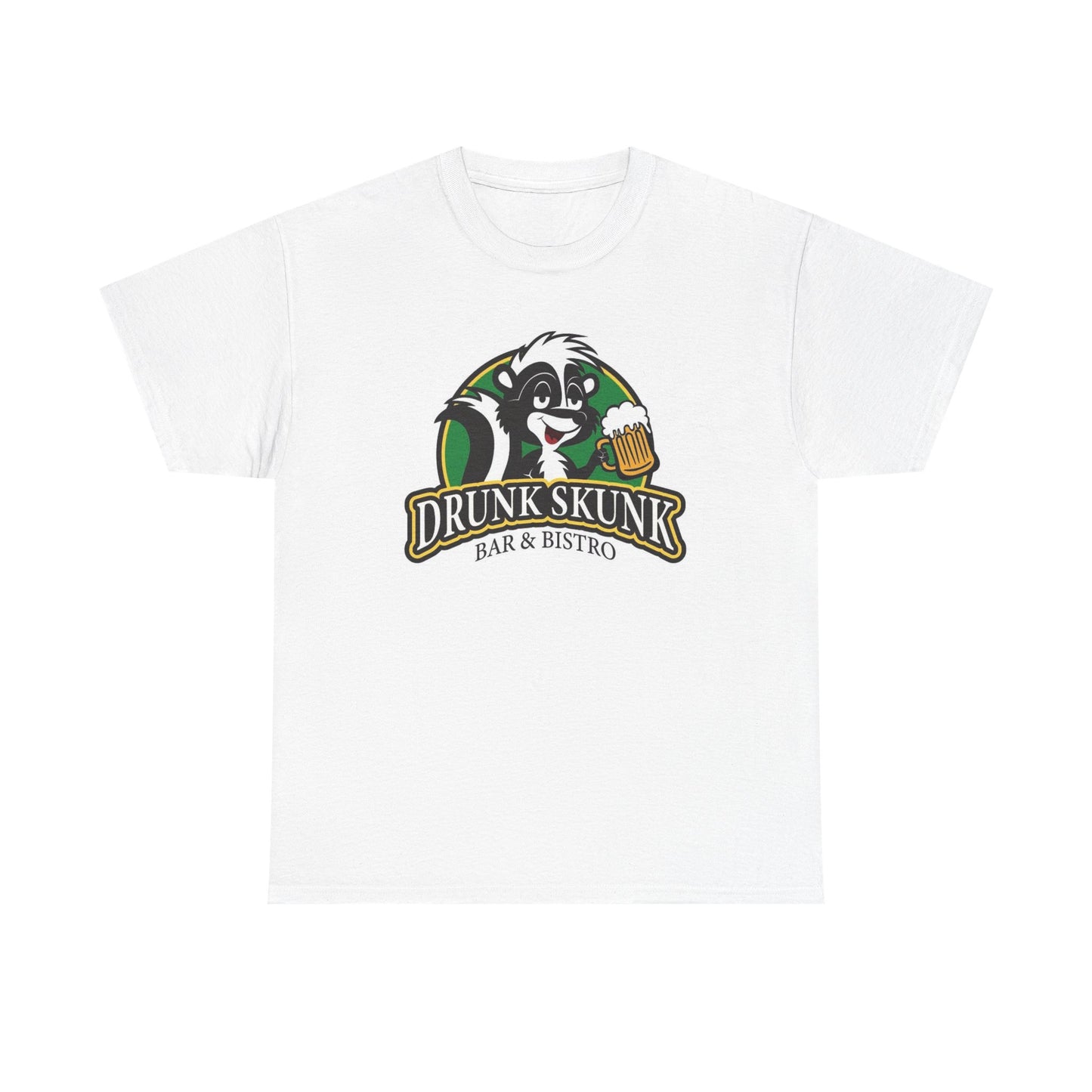Drunk Skunk Bar Graphic T Shirt Vintage Beers Unisex Heavy Cotton Tee