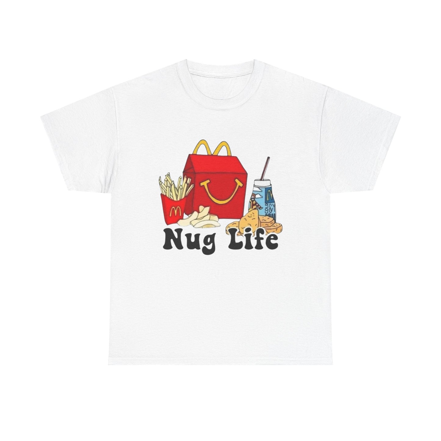 Nug Life Funny Happy Meal 90s Kids Graphic T Shirt New Unisex Heavy Cotton Tee