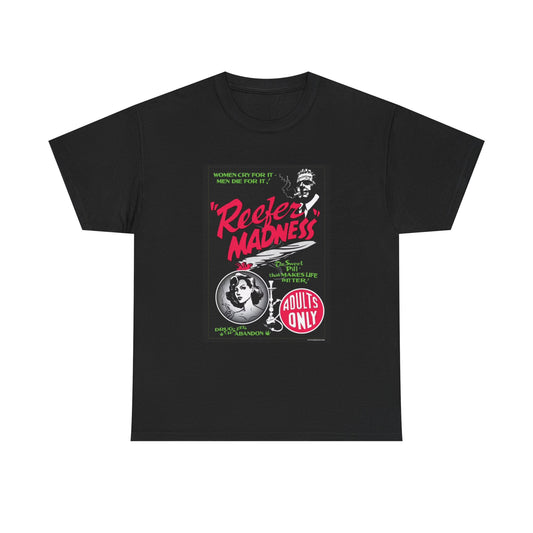 Reefer Madness Tshirt Funny Vintage Graphic weed movie Unisex Heavy Cotton Tee