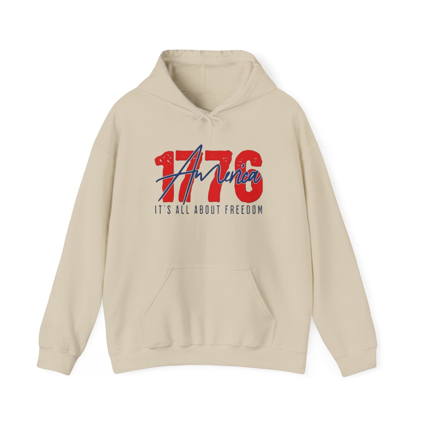 1776 All About Freedom USA Graphic Hoodie Heavy Blend Sweatshirt NEW
