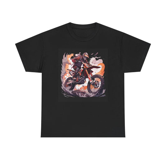 Dirt Bike Motocross Graphic T Shirt Retro Off Roading ATV Unisex Heavy Cotton