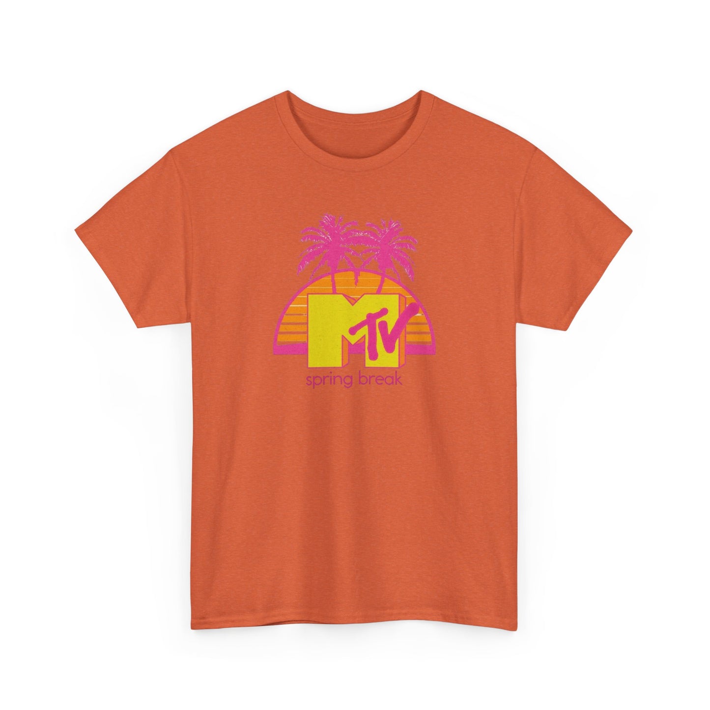 MTV Spring Break Vintage Tropical Graphic T-Shirt Unisex Heavy Cotton Tee