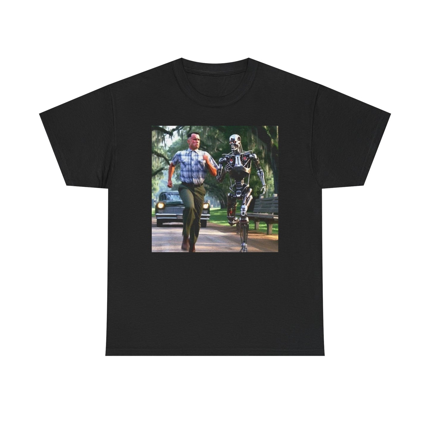 Forrest Gump And Terminator Funny Graphic T Shirt Unisex Cotton Tee Gift New