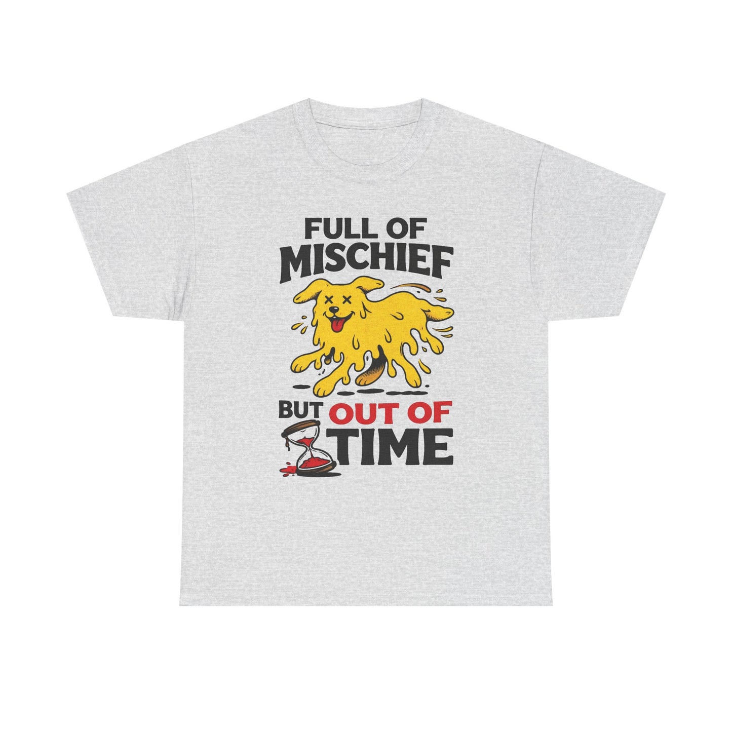 Full Of Mischief Funny Dog Graphic T Shirt Men's Heavy Cotton Tee