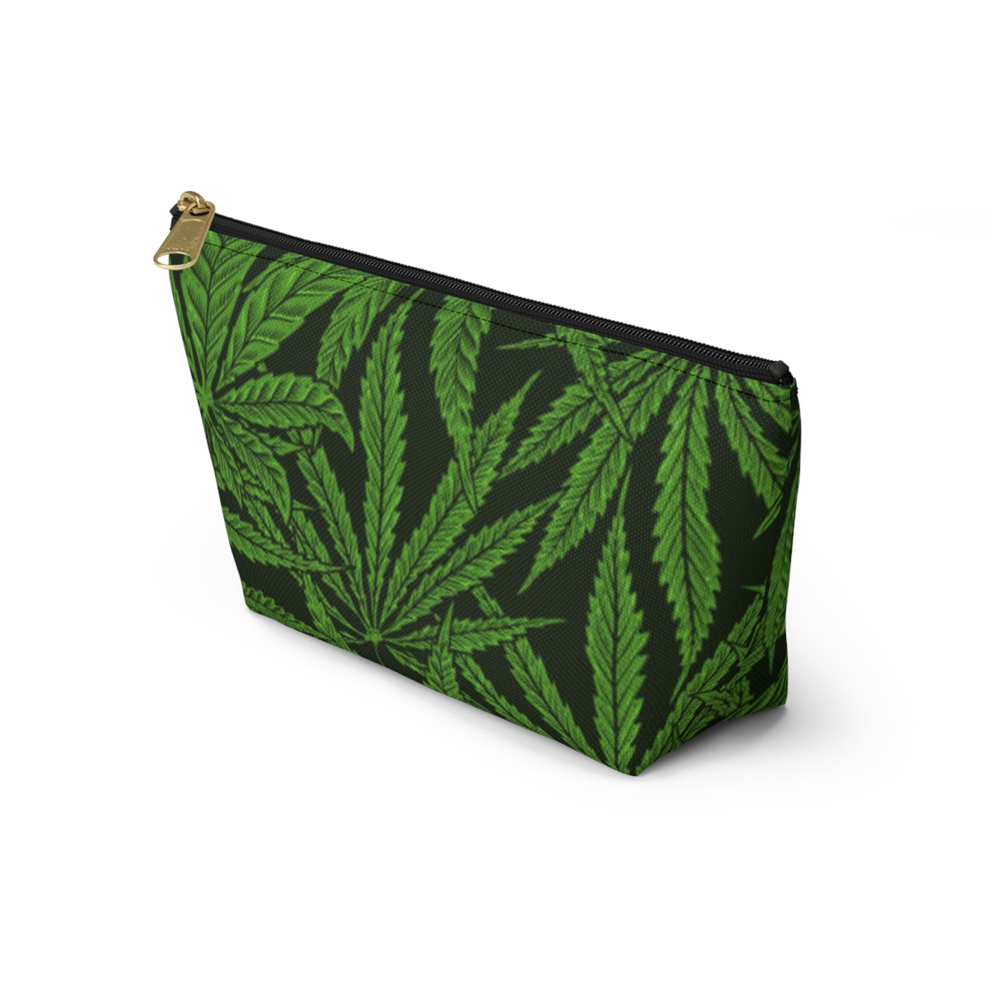 Travel Bag Multi Color Accessory Pouch w T-bottom All Over Weed Print 420