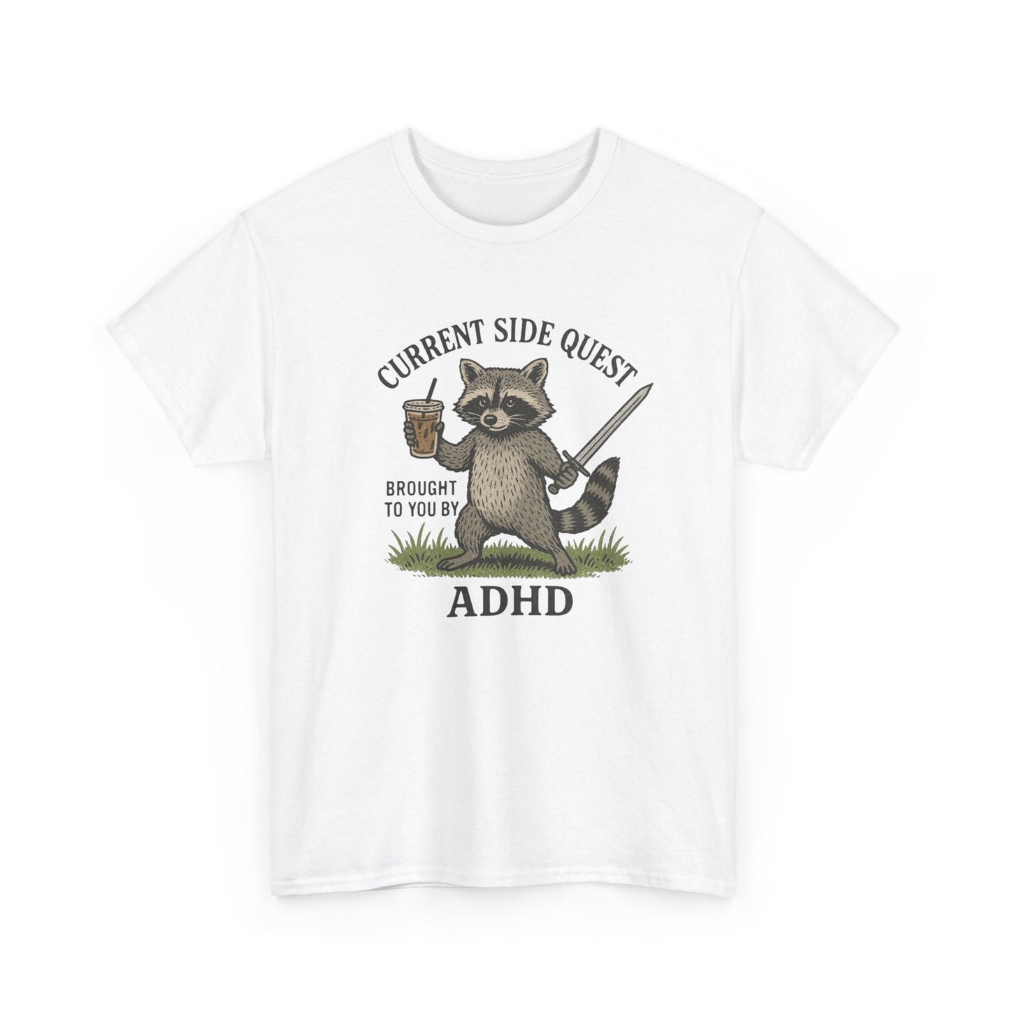 Funny ADHD Side quests Graphic T Shirt Unisex Heavy Cotton Tee Gift Vintage