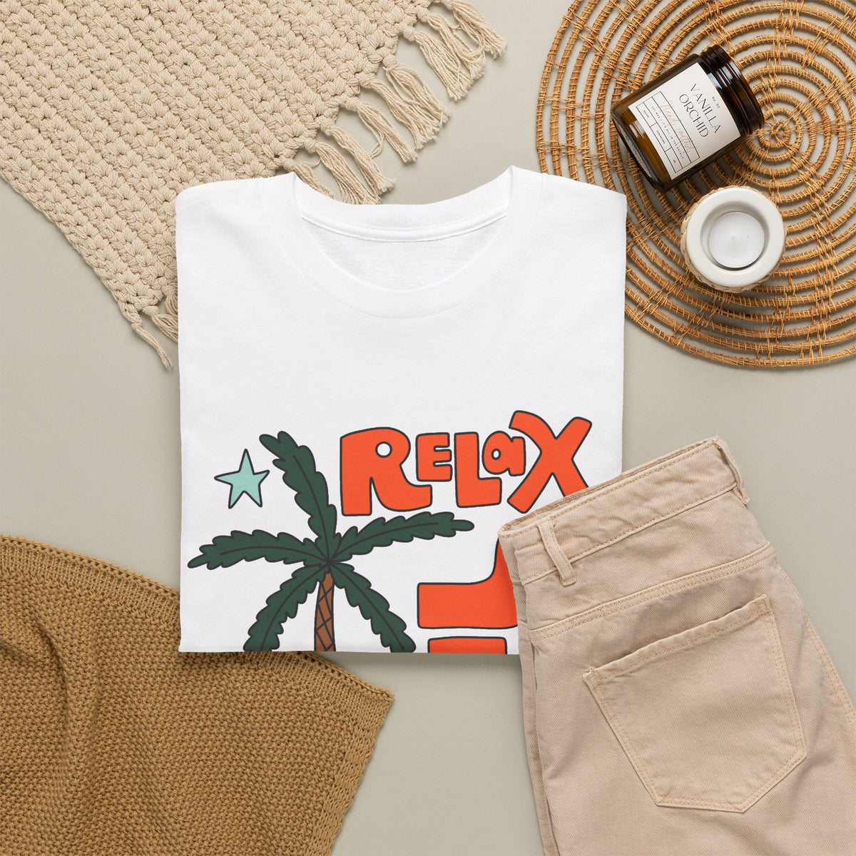 Relax A Little Graphic T Shirt Men's Travel Outdoors Heavy Cotton Tee
