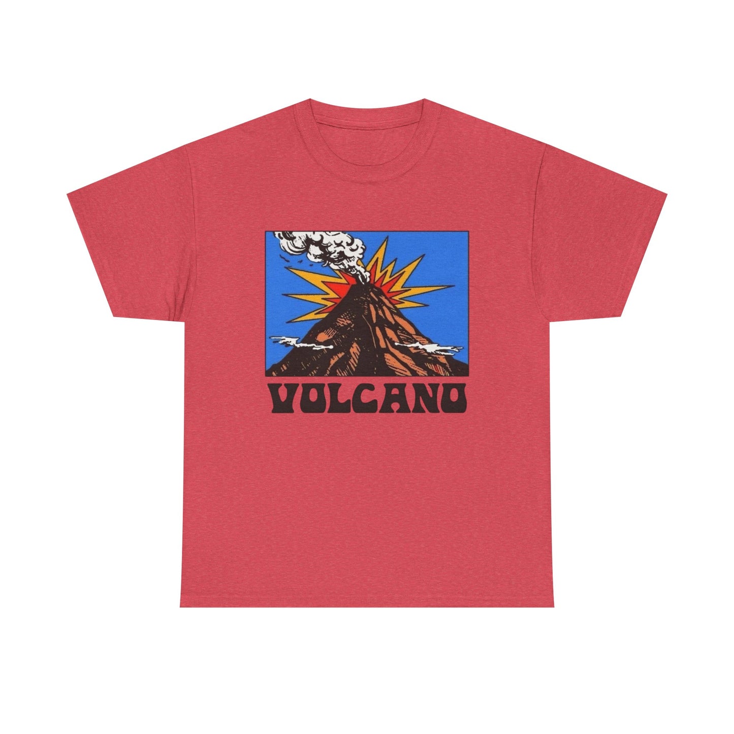 Volcano Graphic T Shirt ADULT NEW Unisex Heavy Cotton Tee
