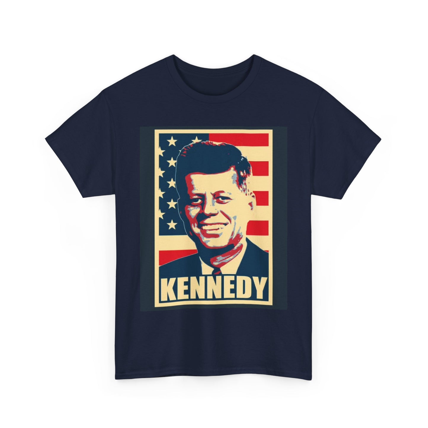 JFK Tshirt John F Kennedy American Flag President Unisex Heavy Cotton Tee