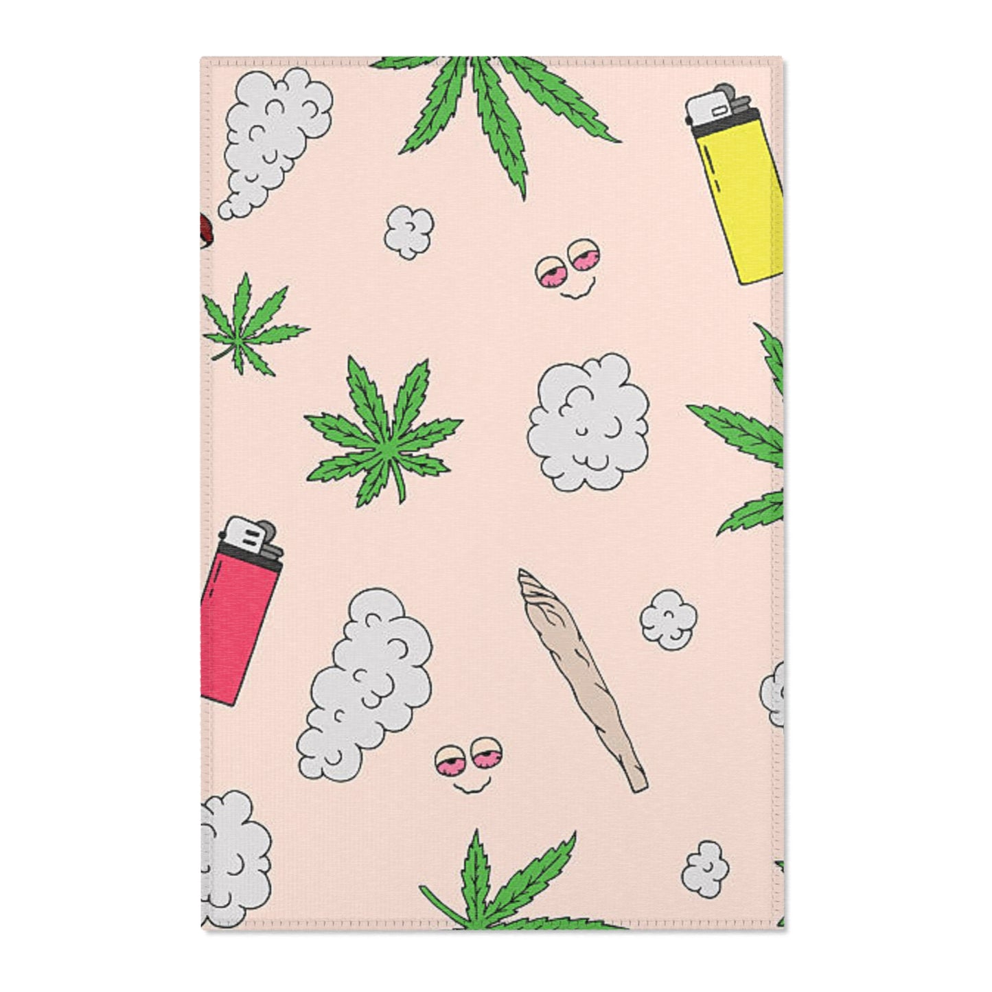 Monogram Weed Funny Design College Dorm 420 Area Rugs