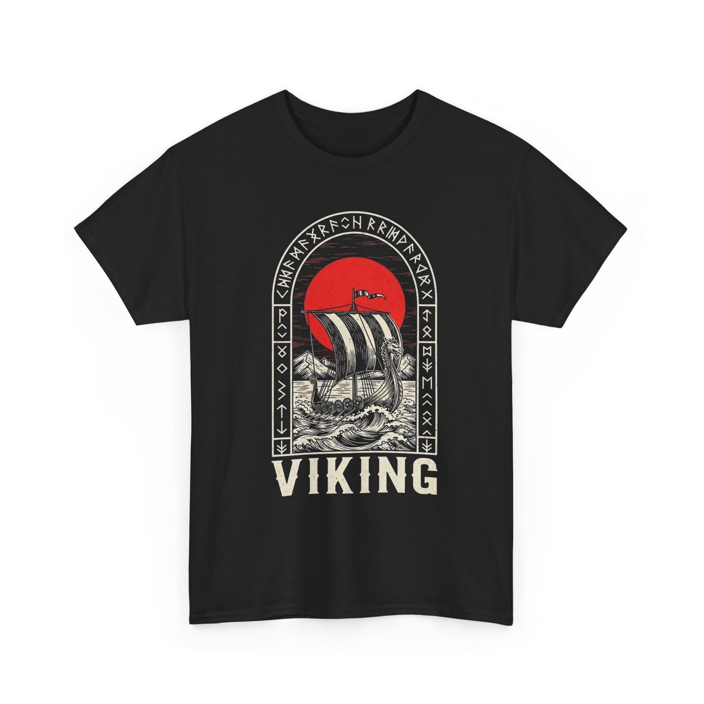 Viking Ship Warriors Graphic T Shirt NEW ADULT TEE VINTAGE