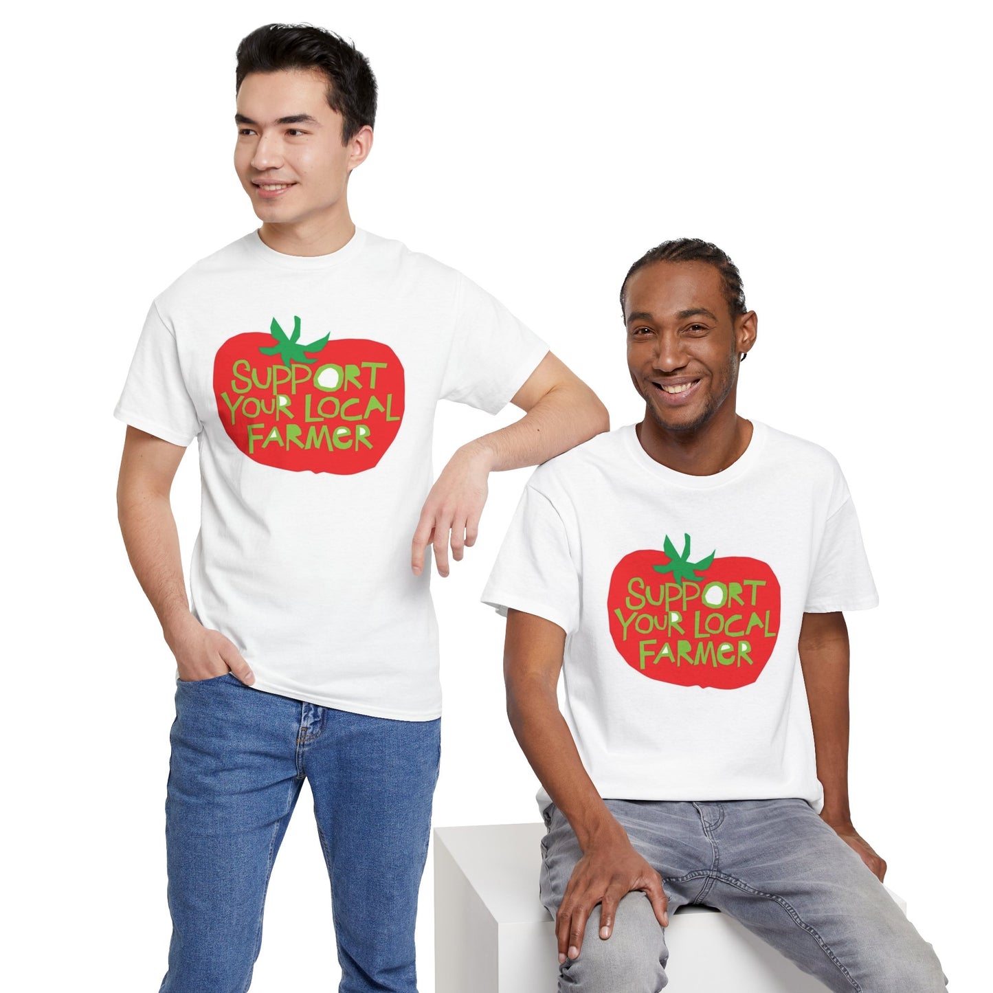 Support Your Local Farmer Graphic T Shirt Men's Heavy Cotton Tee