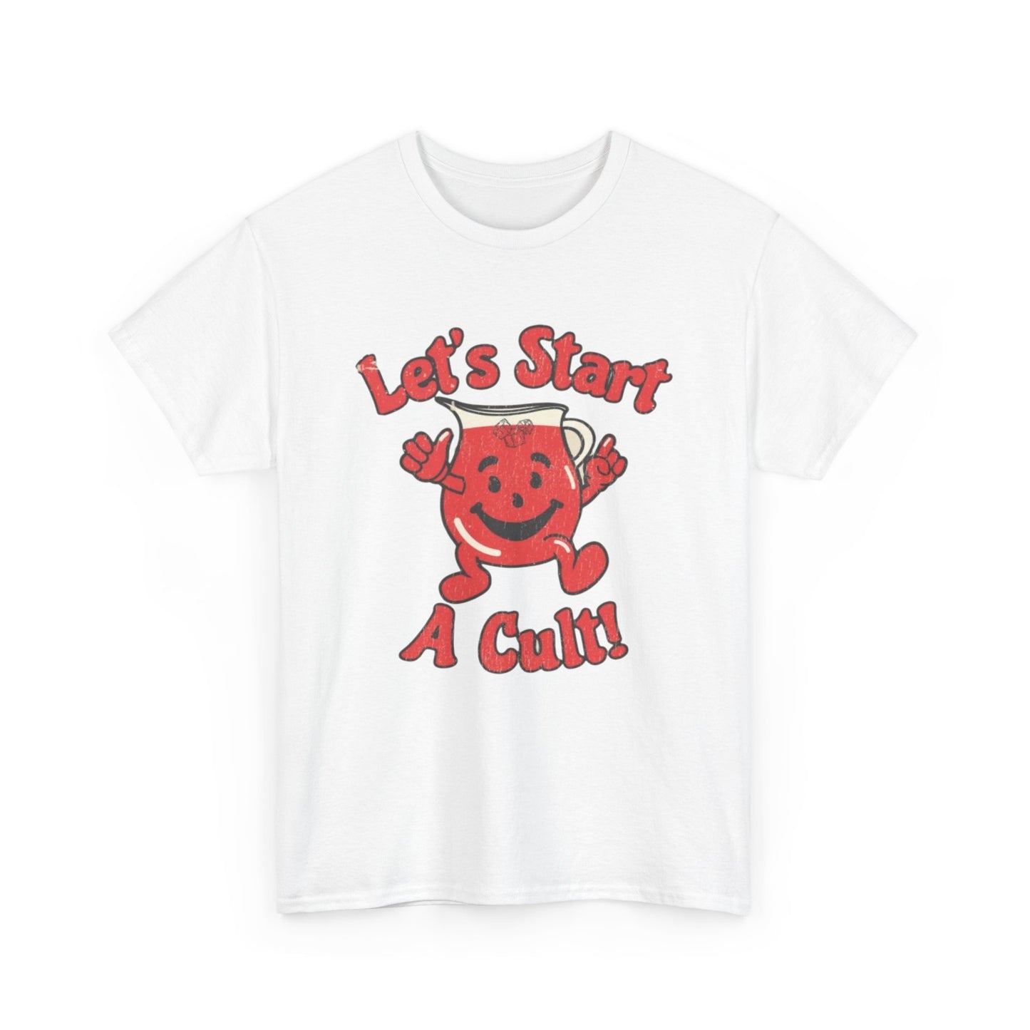 Let's Start A Cult Funny Graphic T-Shirt Unisex Heavy Cotton Tee Gift NEW
